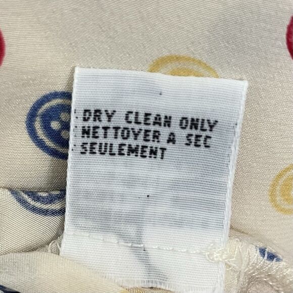 Talbots Pure Silk Button Print Novelty Shell Blouse Colorful Primary Unique - Picture 13 of 14